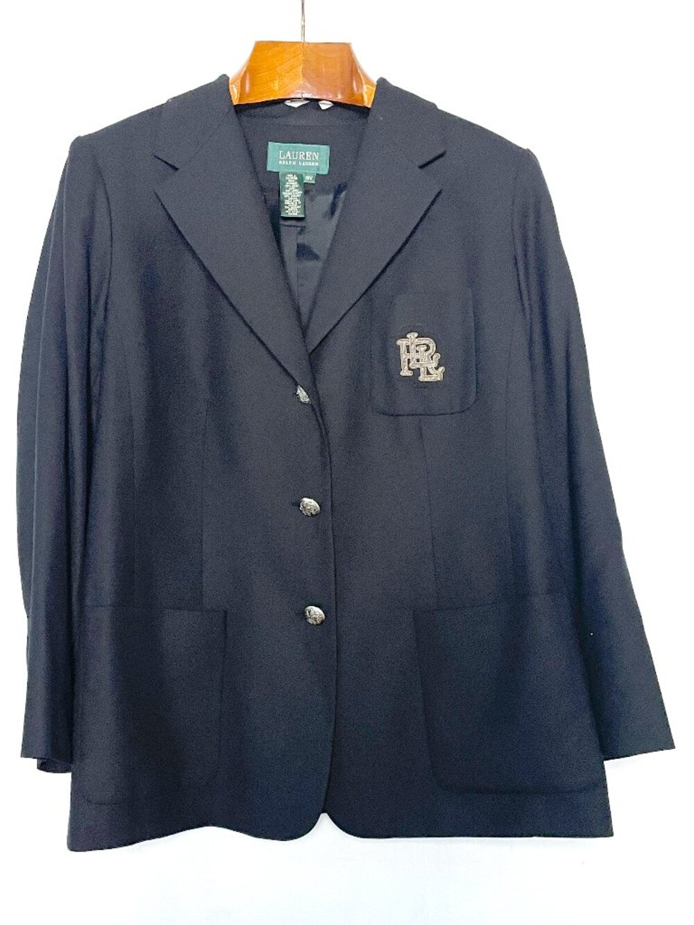 Lauren Ralph Lauren 100% Wool Bullion Monogram Crest Blazer 18W